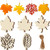 30 Pieces Fall Wood Cutouts Unfinished Wooden Leaves for Crafts Fall Blank Maple Leaf Wood Pieces Hanging Ornament with Hole 1 Rope for Thanksgiving Harvest Autumn Party DIY Decoration,5 Style