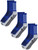RATIVE Anti Slip Non Skid Slipper Hospital Crew Socks with grips for Adults Men Women (Medium, 3 pairs-blue)