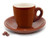 CUISINOX Brown Porcelain Espresso Cups and Saucers, 4 Sets (2 oz each)