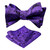 Alizeal Mens 2pcs Paisley Jacquard Self-Tie Bow Tie Pocket Square Set (Dark Purple)