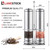Electric Salt and pepper grinder by Lanestock - Combo set of battery operated stainless steel spice grinders with stand - LED light and adjustable knob on each mill - Powerful motor - long life-span Electric Salt and pepper grinder by Lanestock - Combo set of battery operated stainless steel spice grinders with stand - LED light and adjustable knob on each mill - Powerful motor - long life-span