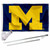 Michigan Team University Wolverines Block M Flag with Pole and Bracket Kit