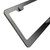 Laser Engraved Logo License Plate Frame Made of Industrial Grade Powder Coated Black Matte Black Stainless Steel w/Caps and Accessories