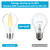 Ascher 60 Watt Equivalent, E26 LED Filament Light Bulbs, Daylight White 4000K, Non-Dimmable, Classic Clear Glass, A19 LED Light Bulb with 80 CRI, Pack of 6