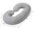INSEN Pregnancy Pillow for Sleeping, Maternity Pillow with Jersey Cotton Cover,C Shaped Body Pillow for Pregnant Women(Grey Jersey)