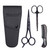 BlueZOO Beard Mustache Scissors and Comb Kit with PU Storage Bag, Rounded Safety Nose Hair Scissor for Men and Women Care Grooming, Ear Trimming Tool, Shears for Personal Grooming, Cutting & Styling