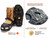 ICETRAX V3 Tungsten Ice Cleats with Straps Combo Pack, Winter Ice Grips for Shoes and Boots - Anti-Slip Grippers, StayON Toe, Reflective Heel