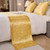 Cobedzy Gold Satin Bed Runner for King Size Beds(1.8m), 50 x 240cm(20" x 94") Jacquard Bed Scarf Satin Bedding Scarves for Hotel, Home, Guesthouse