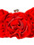 COOLOYA Women's 3D Rose Flower Evening Bags Satin Clutch Purse Floral Wedding Bag Chain Crossbody Shoulder Handbags Red One Size