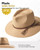 FURTALK Sun Hats for Women Summer Wide Brim UV UPF 80+ Panama Fedora Foldable Packable Straw Beach Hat Khaki