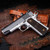 Cool Hand 1911 Wood Grips, Screws Included, Full Size(Government/Commander), Checker Diamond Cut, Ambi Safety Cut (Brown w/US Logo)