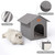 Love's cabin Outdoor Cat House Weatherproof, Insulated Feral Cat House Outdoor for Winter, Waterproof Outside House for Indoor Cats, Shelter with Removable Soft Cushion,Grey