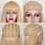 Maycaur Blonde Synthetic Hair Wigs with Full Bangs #613 Color Long Straight Women's Wig Heat Resistant Synthetic No Lace Wigs for Fashion Women