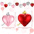 Skylety 30 Pieces Christmas Heart Ornaments, Heart Shaped Decorations Tree Hanging Baubles for Xmas Valentine Wedding Anniversary, 3 Styles 2 Size (Multi-Color)