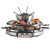 GIVENEU Electric Fondue Pot Sets with Barbecue Grill, 600ml Fondue Pot with 8 Forks and Electric Raclette, Dual Adjustable Thermostats, Perfect Fondue Grill Combo for Family Fun