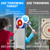 NUCTKP Throwing Axe Game, 8 Long Handled Axes and 8 Star Darts, Axe Throwing Targets, Axe Throwing Targets for Outdoor Games Play for All Members of The Family.