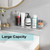 ZEXALOR Wall Mounted Storage Organizer Bins Organizing Shelf Basket Clear Plastic Makeup Organizer Adhesive Hanging Bin Fridge Organizer for Bathroom,Kitchen,Cabinet,Pantry,Countertops (13.7×5×2.7”)