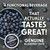 BING BLUEBERRY Energizing Juice Beverage – (12oz/12pk) – Made with REAL Juice! Only 2g added Sugar, Low Calorie; L-Theanine, 5 B-Vitamins & Ginseng; 125 mg Caffeine; Vegan, Gluten + Dairy Free. DELICIOUS