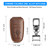 QBUC for Ford Key Fob Cover,Leather Key Shells Compatible with Ford Explorer Bronco Escape Expedition Edge F150 Fusion Mustang Ranger Lincoln (Brown, 4 Buttons)