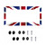 British United Kingdom Flag License Plate Frame - 1 Pack Personalized Union Jack License Plate Holder Aluminum Metal Car Tag Cover with 4 Holes Decoration for US Vehicle Standard for Women Men