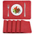 APLKER Vinly Placemats Set of 6 - Waterproof Wipeable Faux Leather Table Place Mats Heat Resistant Anti Slip Table Mats for Dining, Indoor, Outdoor, 15.8" x 11.8" (Retro red)