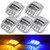 Partsam Cab Light, 5Pc 17LED Dual Color Square Cab Marker Roof Running Top Light, Waterproof Top Reflective Lights Compatible with Kenworth/Peterbilt/Freightliner/Mack (Amber/Blue)