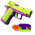 Dreamplay Fidget Toy Gun Set, 2Pcs 3D Plastic Mini 1911 Fidget Gun Knife Toy Adults Slider, Gravity Gun Toy Nice Gifts for Kids Adults Suitable for Relieving ADHD, Anxiety (Purple 1911)