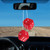 Fuzzy Dice for Rear View Mirror, Red Fuzzy Dice for Car Mirror, 2.75inch Pair of Plush Retro Square Hanging Dice with White Dots Cute Car Decoration Ornament Accessories