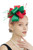 Myjoyday Women's Fascinators Hat for Tea Party Church Cocktail, Feathers Veil Headband with Hair Clip (Red & Green)