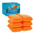 Commercial Miracle Microfiber Kitchen Sponge by Scrub-It - Large - Non-Scratch Heavy Duty Dishwashing Cleaning sponges- Machine Washable- (Orange, 6 Pack)