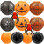 UNIQOOO 12Pcs Halloween Hanging Decorations Paper Lanterns, Jack-O'-Lantern Spider Skeleton Pumpkin for Indoor & Outdoor Spooky Home Decor, Party Supplies Props, 12" & 8" (Orange, Black)