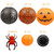 UNIQOOO 12Pcs Halloween Hanging Decorations Paper Lanterns, Jack-O'-Lantern Spider Skeleton Pumpkin for Indoor & Outdoor Spooky Home Decor, Party Supplies Props, 12" & 8" (Orange, Black)