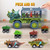 CUTE STONE Dinosaur Truck for Kids 3-5, Dinosaur Transport Truck with Dinosaur Toys and Play Mat, 2 Friction Powered Cars, 4 Pull Back Dinosaur Cars, Dino Car Playset for Boys