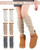 Shihanee 3 Pairs Wool Leg Warmers Women Soft Warmer Wool Winter Stockings Knit Long Leg Warmers Indoor Outdoor(Gray, Beige, Light Khaki)