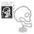 Xtreme Skull Neon Sign, White LED Skull Tabletop Sign with Holder Base, Battery Powered, 4 Hour Timer, Desktop Décor for Boys, Night Light for Boys Room, Christmas or Birthday Gift for Boys
