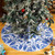 Boao 48 Inch Christmas Blue and White Tree Skirt Xmas Chinoiserie Flower Round Blue White Tree Mat Decoration for Holiday Christmas Party Decorations