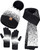 Winter Beanie Hat Scarf Gloves Set for Women, 3 PCS Warm Beanie with Pom Pom Long Knit Neck Scarf Touchscreen Gloves Fleece Lined Hat Winter Gifts for Cold Weather Birthday Christmas Gifts for Adult