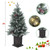 IDEALHOUSE 3 Ft Prelit Artificial Christmas Tree, Potted Fake Snow Flocked Christmas Tree with 78 LED Lights, Small Tabletop Battery-Powered Lighted Xmas Tree for Indoor Outdoor Decoration