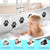 Secopad Non-Slip Bathtub Stickers, 20 PCS Large Safety Bathroom Tubs Showers Treads Adhesive Decals with Premium Scraper (Black)