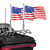 2 Pack Motorcycle Flag Pole Fold Down 90° and American Flag Flagpole Holder Bracket Fit for 1/2'' Luggage Rack For Harley Touring Spring Honda Goldwing etc.