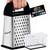 GORILLA GRIP XL 4-Sided Cheese Grater With Container, 100% BPA-Free Stainless Steel Box Graters, Parmesan Shredder, Grate Cheeses, Shred Veggies, Slip Resistant Handle, Dishwasher Safe Zester, Black