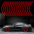 Leasinder 16pcs 17-19'' Reflective Wheel Rim Stripe Decal Sticker for Motorcycle Wheels Car Cycling Bike Bicycle Night Safety Decoration Stripe Universal Reflective Rim Stickers (Style 1 Red)