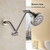 Shower Head Extender, Adjustable Shower Head Extension Brushed Nickel, Adjustable for Any Shower Angels, Universal Straight Shower Arm