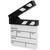 Mini Acrylic Clap Board Director Scene Clapperboard TV Movie Action Board Film Cut Prop with Pen for Shoot Props/Advertisement/Home Decoration/Cosplay/Background(Black+White Whiteboard)