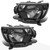 Pair of Headlights Headlamps Assembly Compatible with 12-15 Toyota Tacoma,Black Housing/Clear Corner