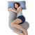 QUEEN ROSE Body Pillow, Full Body Support Pillow for Side Sleepers, Cooling Soft S Shaped Hug Pillow for Adults, Grey
