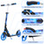 BELEEV V8 Scooters for Kids Ages 6+ with Light-Up Wheel & Stem & Deck, 2 Wheel Folding Scooter for Adults Teens, 4 Adjustable Height, Lightweight Sport Commuter Scooter, up to 220lbs (Galaxy Blue)