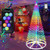 8ft 388 LED Smart LED Christmas Cone Tree Light, Lighted Artificial Tree with Star Topper, Music Sync with Remote APP Control, DIY RGB Light Show Trees for Xmas Indoor Outdoor Decorations