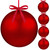 Weysat 4 Pcs 8 Inch Extra Large Fillable Christmas Ball Ornaments Giant Matte Red Plastic Christmas Tree Ornaments Balls with Hanging Ribbons for Outside Lawn Yard Tree Decorations