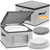 China Storage Containers, 12 Inch Dinner Plate Dish Storage Containers, Hard Shell Quilted Dinnerware Storage Box Case with Lids and Felt Protectors for Dishes Plates Storage and Moving (Light Grey)